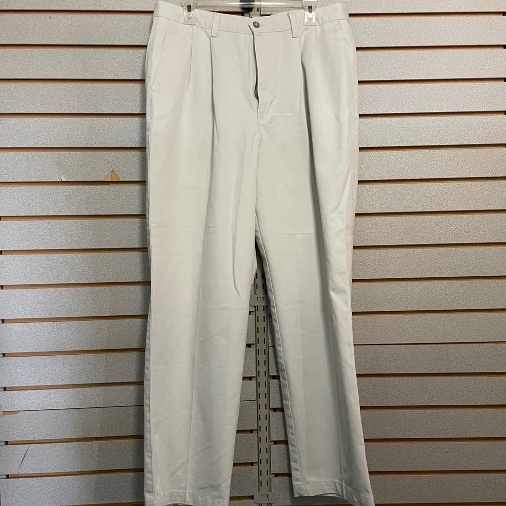 Dockers Mens Pleated Khaki Pants W36 L32 100% Cotton Flat‎ Front Casual Dress
